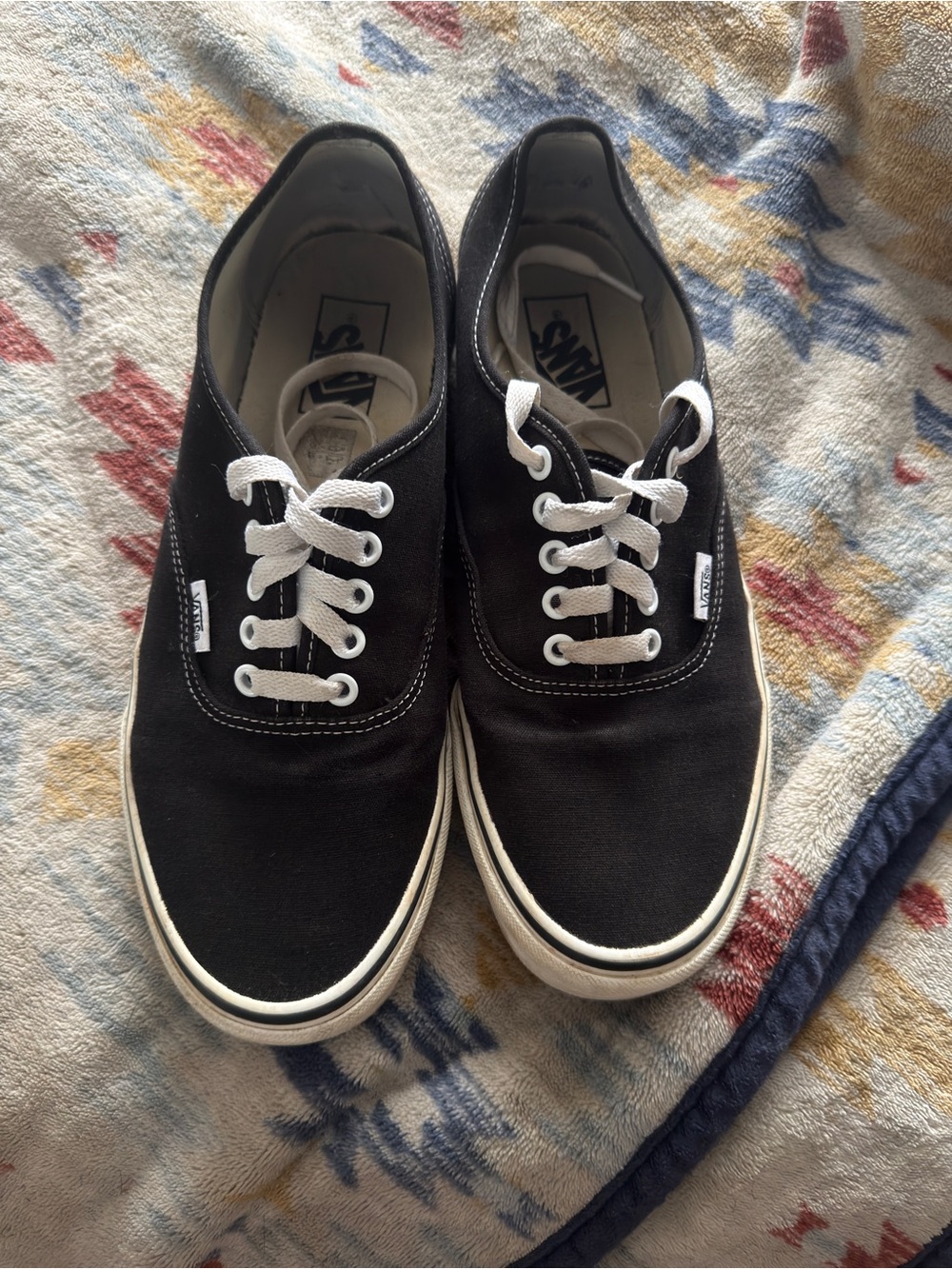 Vans Black Canvas Low-Top Sneakers with White Laces